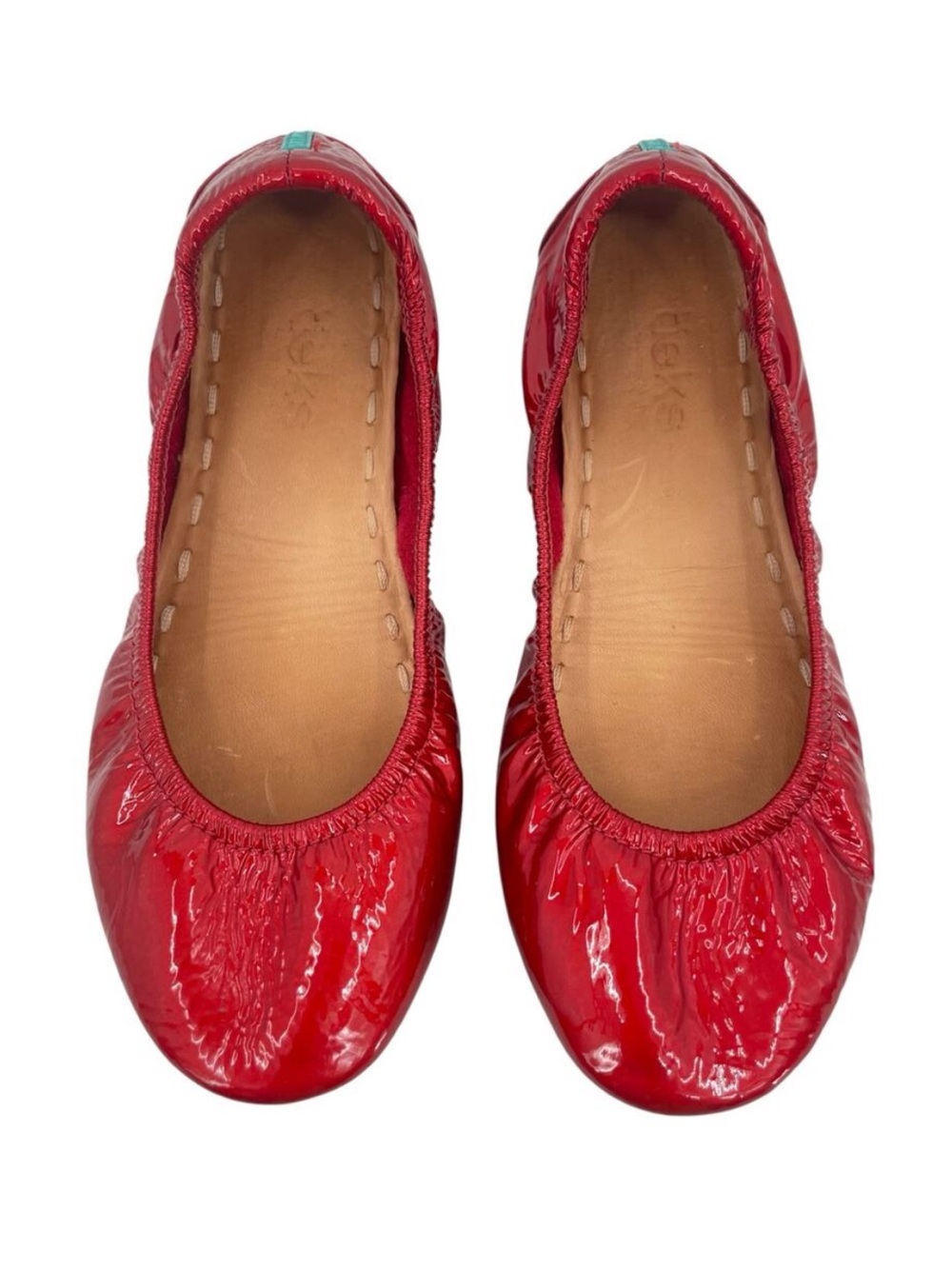 Tieks Red Diamond Patent Leather Ballet Flats Classic Shiny Dorothy Shoes Size 6